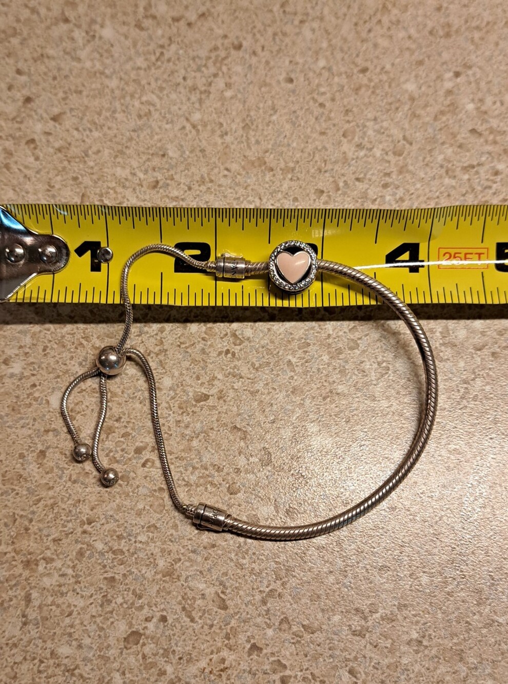 Pandora Snake Chain Bracelet With Charm - Picture 7 of 9